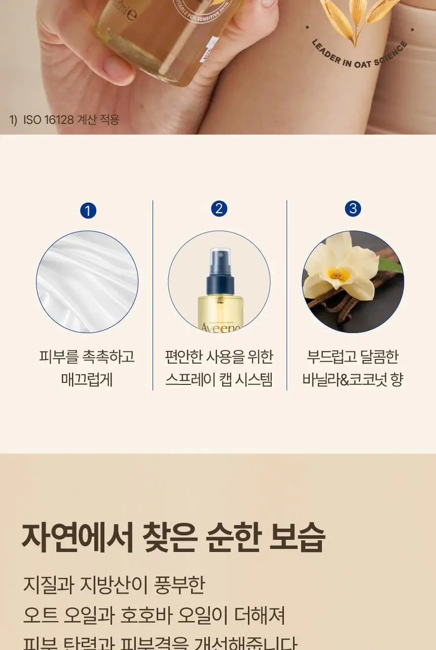 [단독기획] 아비노 스킨 릴리프 바디오일 스프레이 200ml+ 로션 71ml 증정 상세페이지 4